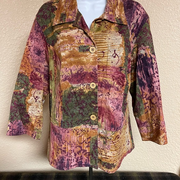 4/$15 Multicolor Abstract Women's Jacket - Picture 1 of 6
